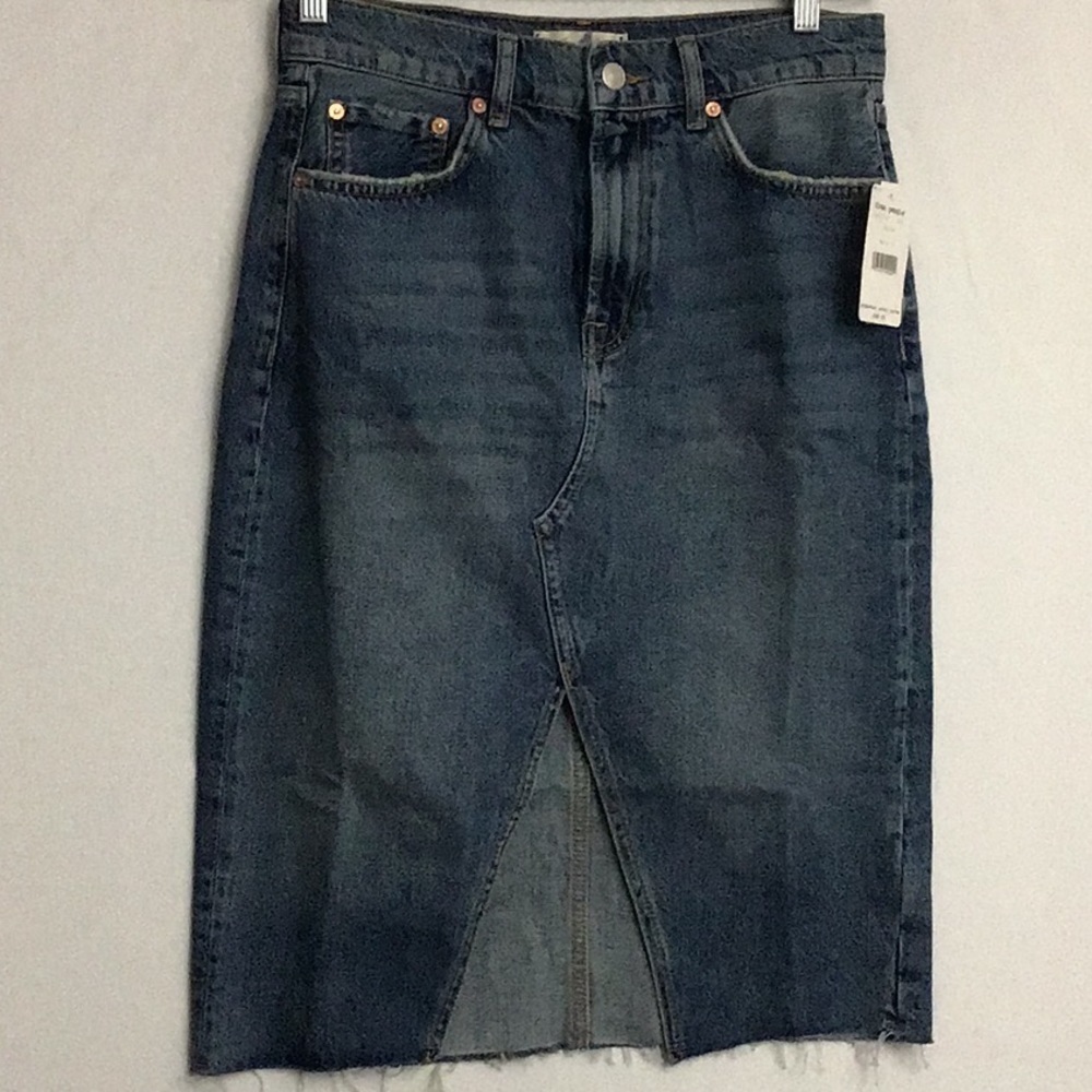 NWT Free People $98 Suzanne Denim Midi Ski…